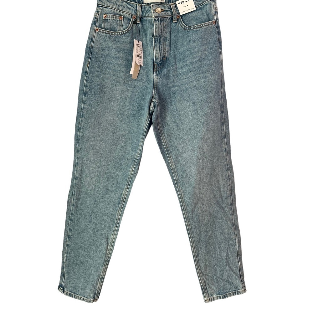 NWT Topshop high Waisted Tapered Leg Medium Wash Jeans Size 6